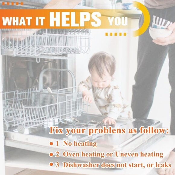 W10518394 Dishwasher Heating Element Whirlpool Kenmore Maytag Amana - Picture 6 of 6